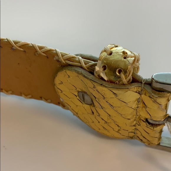 Gold Made In Italy Snake Skin Belt .